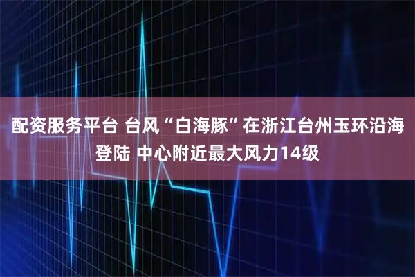 配资服务平台 台风“白海豚”在浙江台州玉环沿海登陆 中心附近最大风力14级
